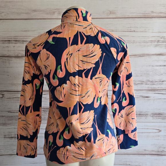Lilly Pulitzer Skipper Popover Jacket Flamingo Low Tide Print sz XS - Picture 6 of 6